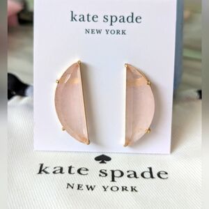 NWT Kate Spade Half Moon Scalloped Edge Earrings In Pink
